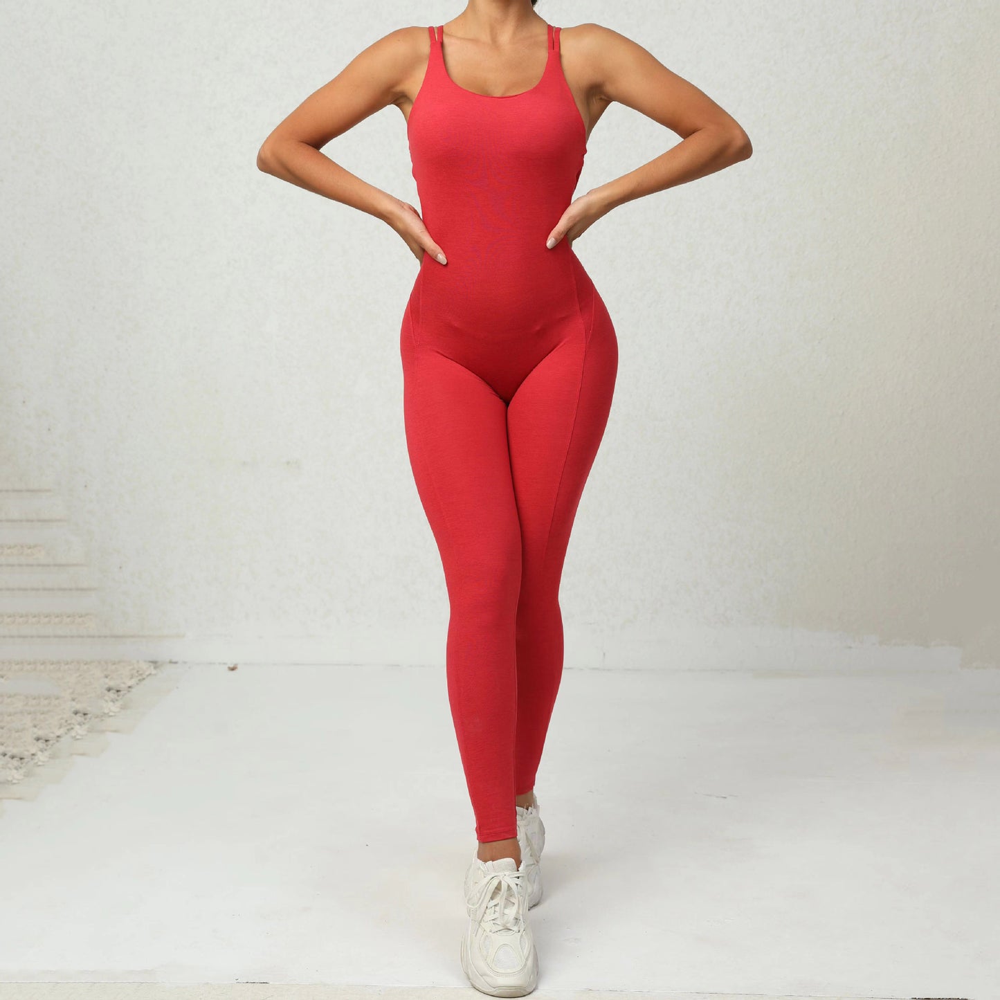 Full-Body Shaping Suit with Cross-Strap Back Design