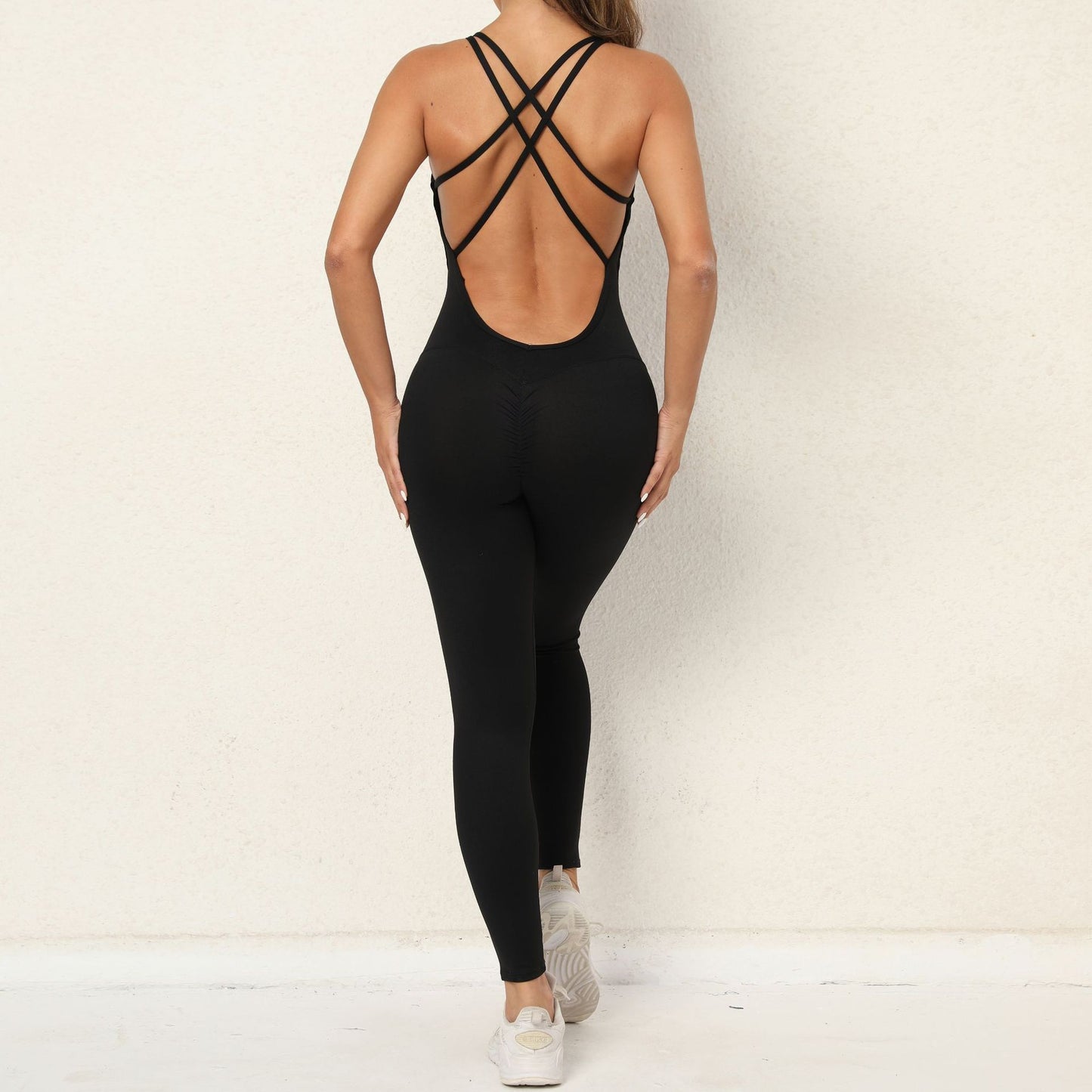 Full-Body Shaping Suit with Cross-Strap Back Design